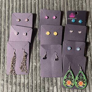 Earrings Bundle 1 - 10 Pairs - Studs Dangles & St. Patrick's Day Gnomes